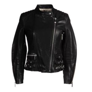 Black Leather Motorcycle Jacket _ Barbara Bui